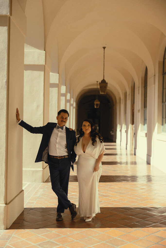 Couple standing side by side during their elopement photos.