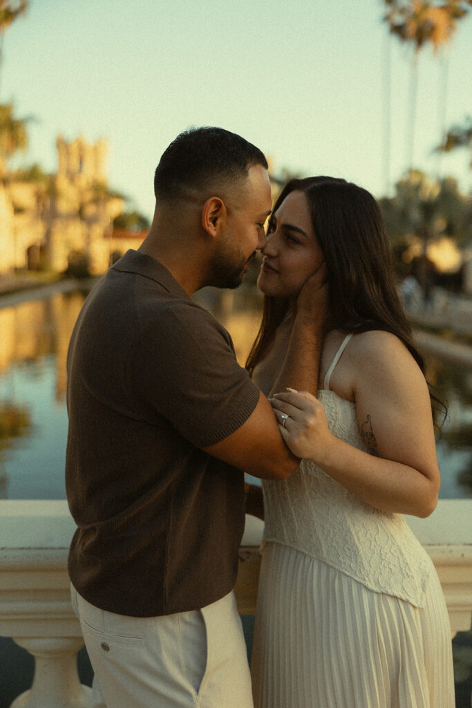 Close-up of couple by the Lily Pond.